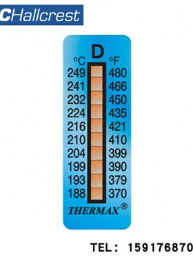 英国TMC THERMAX温度美十格D(188-249°C)（370-480°F）热敏试纸