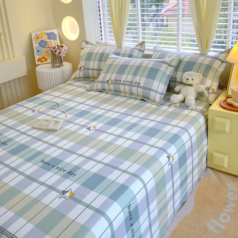 斜纹床单单件简约磨毛100t学生宿舍单人加厚1.5双人被单枕套三件