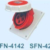 4242 IP67 32A 斜座 四芯插座 四极暗装 SFE上丰防水工业插座SFN