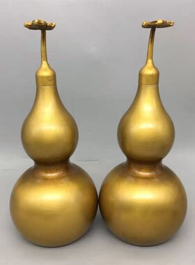 纯铜葫芦八卦摆件送礼开口开盖空心送五帝钱家居玄关客厅桌面福字