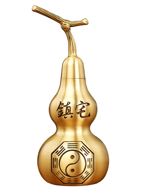 铜葫芦摆件开盖空心纯铜挂件装朱砂五帝钱家居卧室客厅大号工艺品