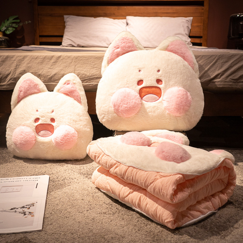 嘟嘟猫抱枕被子两用枕头毯子二合一办公室午睡汽车内午休折叠靠枕