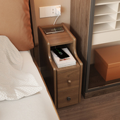 极窄床头柜简约现代实木家用卧室迷你2023新款 小型边几床边夹缝柜