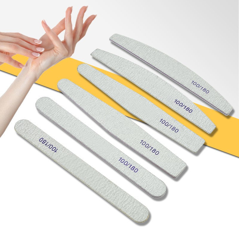 双面指甲锉条修甲工具 打磨条磨砂条半月形打磨抛指甲锉 美甲砂条