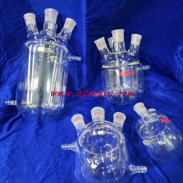 双层夹套反应瓶  双层反应器 二口 三口 四口100/250/500ml可定制