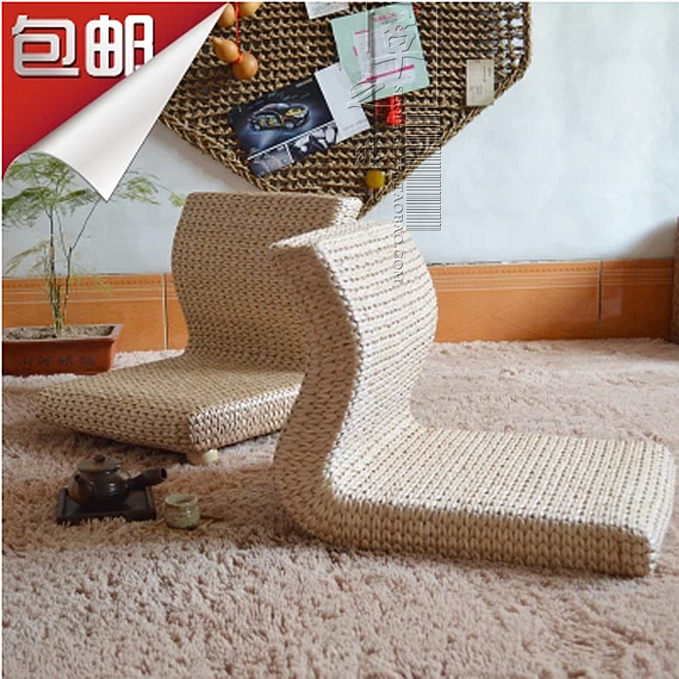 藤编S椅 小凳子草编家具休闲座椅坐凳榻榻米坐墩矮墩创意坐具