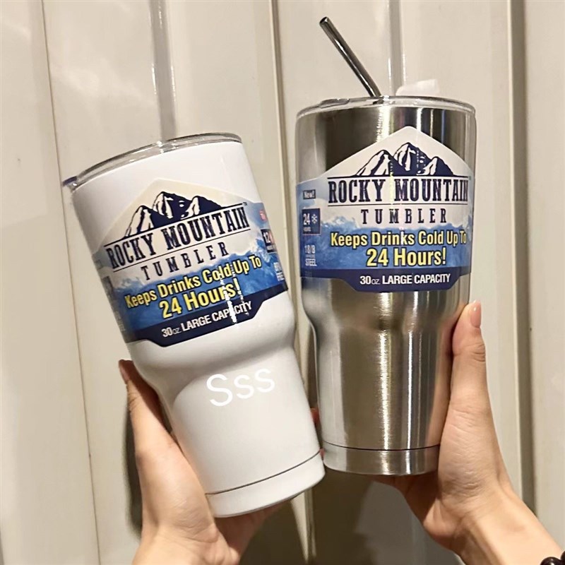 304不锈钢吸管杯大容量保温杯办公室喝水杯冰霸S杯随手车载咖啡杯