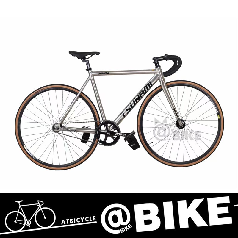 海啸Snm100静音铝合u金单速死飞固体齿自行车完整的自行车银