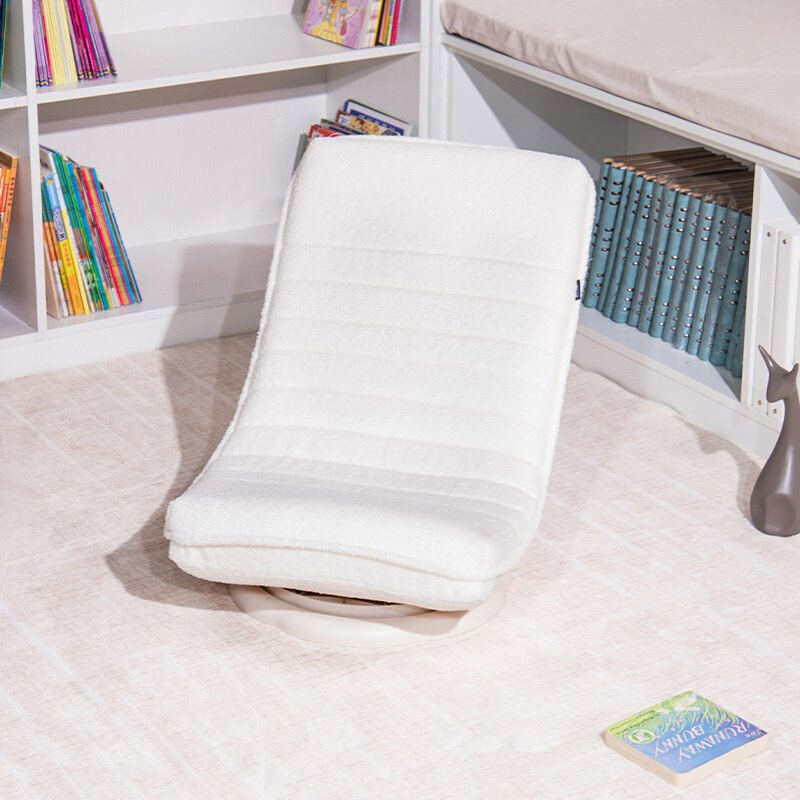 懒人沙发泰迪绒折叠小躺椅客厅阳台休闲阅读椅旋转月亮椅单人沙发