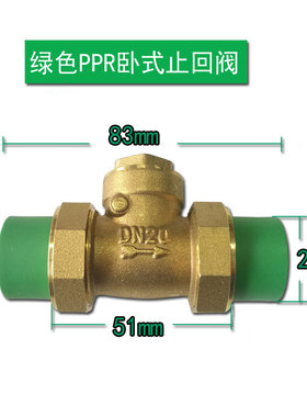 PPR20253i2405063卧式止回阀单向阀防倒流阀逆止阀绿色立式止回阀