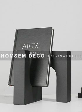 简约现代轻奢黑色树脂几何软装饰品G家居样板房间售楼处书架摆件