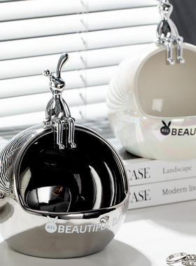 小兔摆件入户钥匙收纳客厅桌面y玄关鞋柜进门口装饰品乔迁新居礼