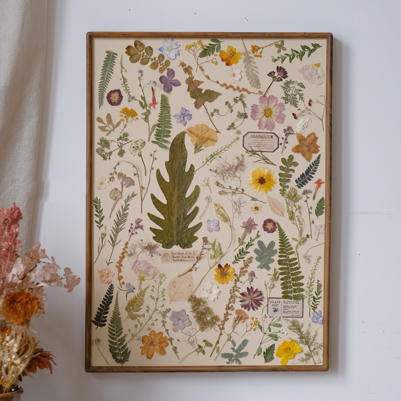 中古欧式复古植物标m本装饰画押花压花相框挂画个性送朋友咖啡店