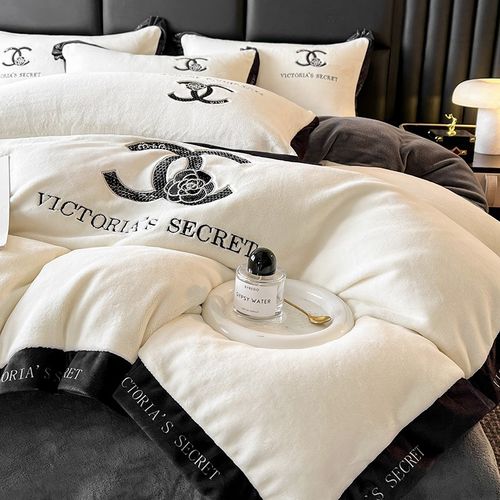 轻奢牛奶绒四件套2024新款珊瑚绒床笠款双面加绒法兰绒床上用品冬