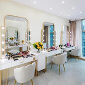 影楼梳妆台简约婚纱彩妆店化妆镜网红摄影培训工作室化妆台带灯镜