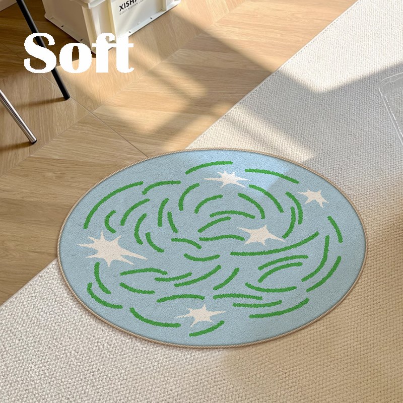 椭圆文艺小地毯沙发茶几地垫家用衣帽间镜前防滑卧室装饰床边毯