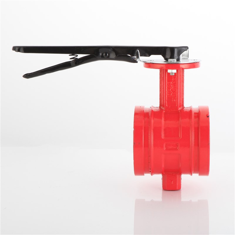 消防卡箍连接式D81X沟槽手柄蝶阀球墨铸铁镀锌水管道手动开关阀门