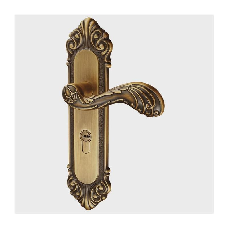 欧式门锁家用通用型室内卧室静音黄古铜房间木门锁把手中式彷古铜