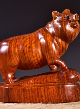 木雕十二生肖摆件全套木质狗鼠铜牛鸡蛇马虎兔龙羊猴猪红木工艺品