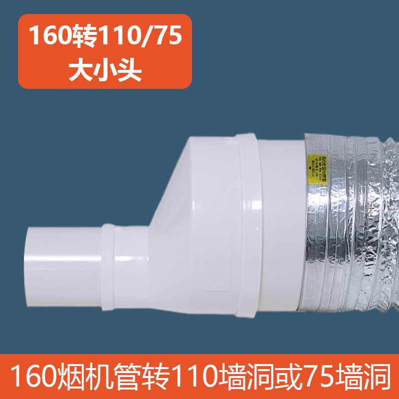 PVC变径圈160*110 160*75油烟机排烟管转接头排风管异径直接直通