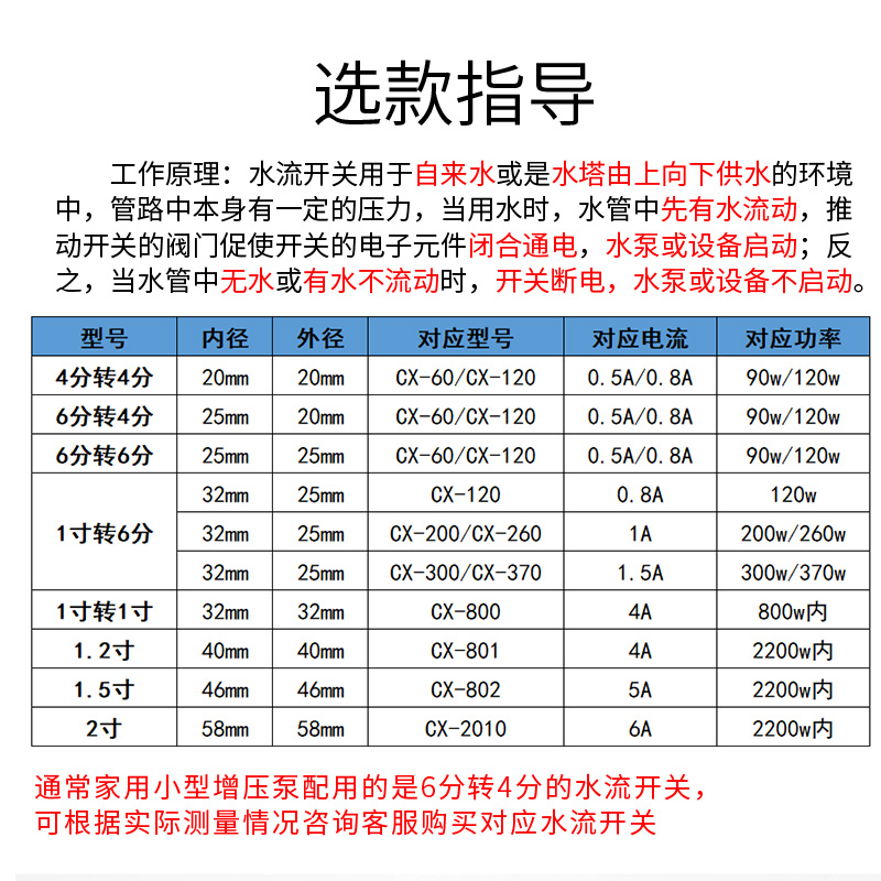 水流开关控制器家用增压泵水流感应自动开关冷热水水泵开关220v