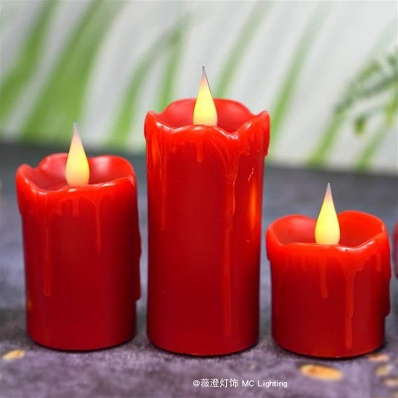遥控充电迷你蜡面仿真电子蜡烛灯浪漫求婚表白生日场景布置装饰