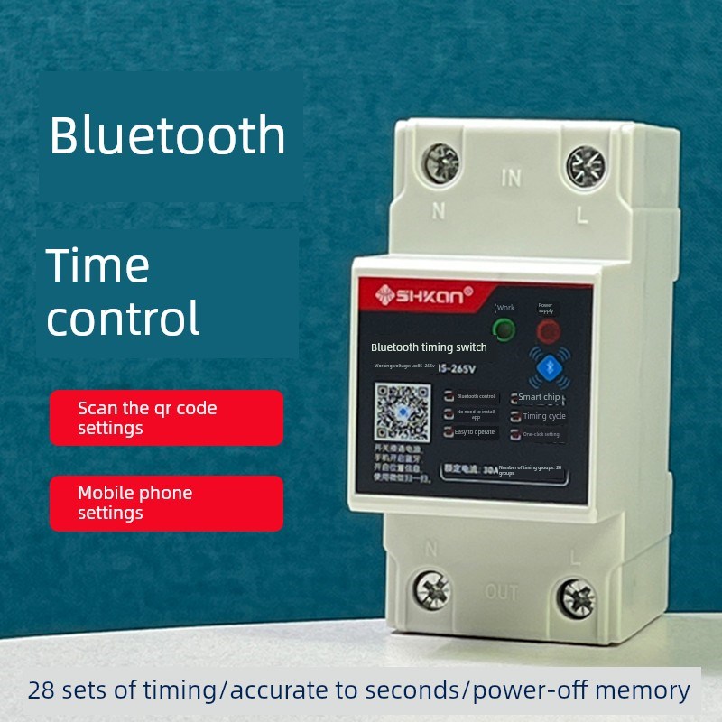 蓝牙时控开关定时器手机遥控电源220V水泵路灯自动断电时间控制器