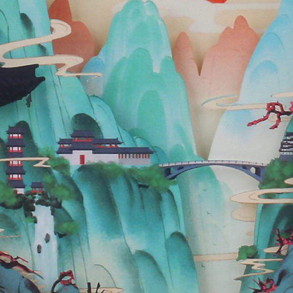 风景画光影纸雕灯定制3d立体剪影灯文创相框装饰夜灯国风创意礼品