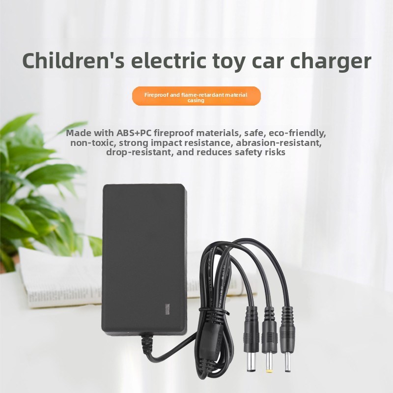 儿童车电动车载充电器6V12V三轮四轮铅酸遥控玩具车圆孔适配器线a