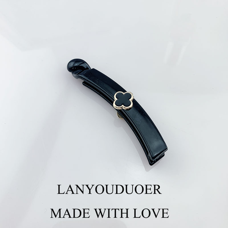 适合发量少的亲 小号简约百搭香蕉夹黑色基M础竖夹竖卡盘发马尾夹