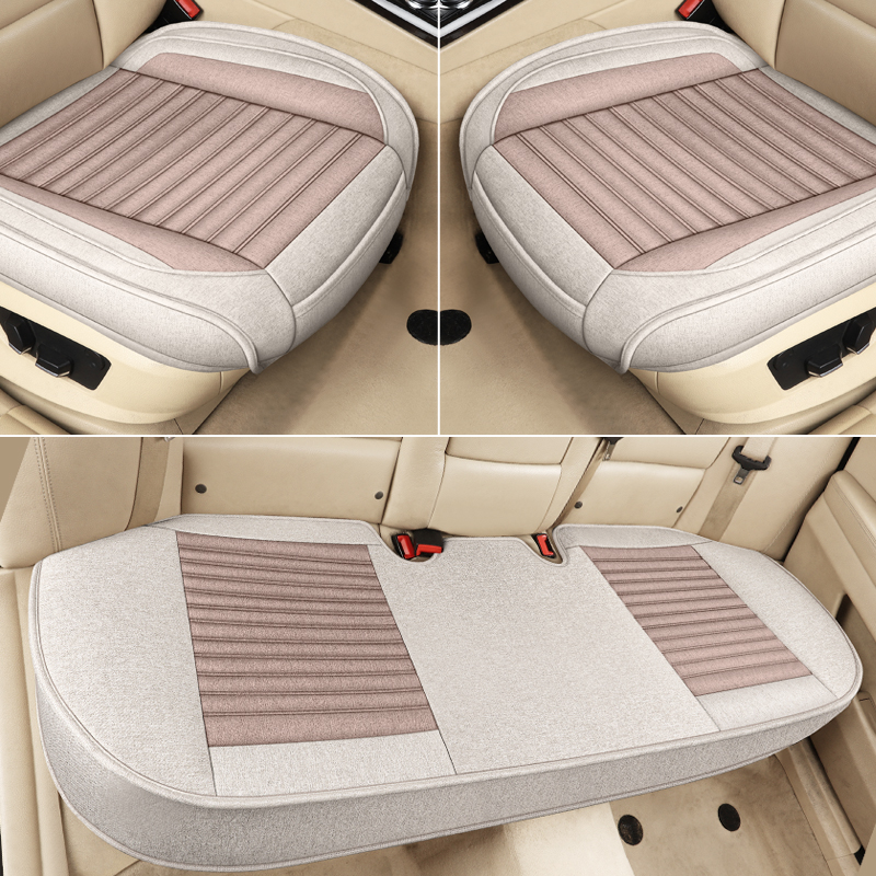 亚麻汽车坐垫g夏季凉垫单个屁屁垫无靠背专用前排单片座垫四季通