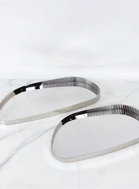 现代银色镜面g不规则金属托盘客厅餐桌收纳摆盘样板房饰品摆件