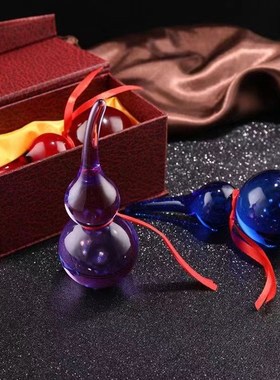 彩色琉璃葫芦摆件客厅红色黑色粉色黄水晶大葫芦厕所在西北角化解