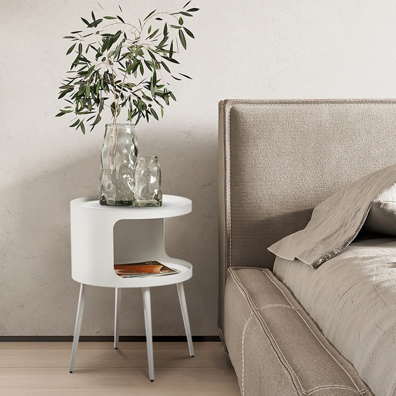 北欧轻奢现代简约牀头柜圆茶几卧室牀边桌小户型客厅沙发边几角几