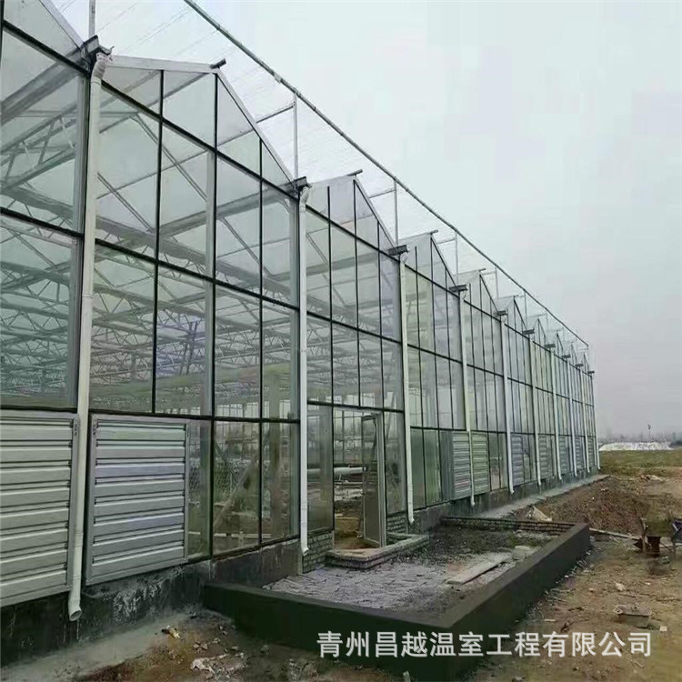 无土栽培专业生产玻璃温室大棚热镀锌钢管骨架安装设计方案昌越