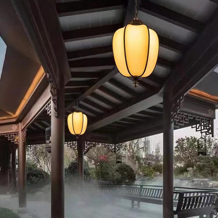 室外led灯具杨桃仿古吊灯仿云石中式吊灯别墅庭院小区户外灯简约