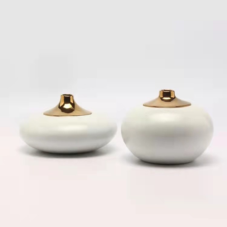 新中式家居电镀陶瓷储物罐摆件现代酒柜电视柜客厅样板间软装饰品