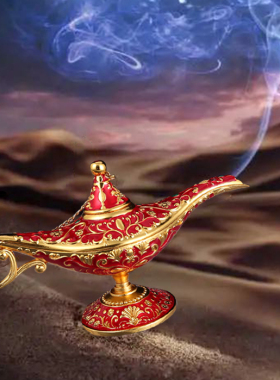 阿拉丁神灯新疆工艺品金属许愿灯客厅桌面摆件特色拍摄道具装饰品