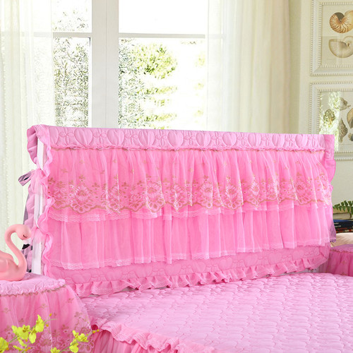 床头罩套公主防尘罩夹棉加厚欧式1.5/1.8米蕾丝韩式床布艺保护罩