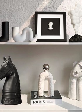 现代简约高级感软装酒柜装饰品摆件轻奢客厅电视餐边玻璃柜