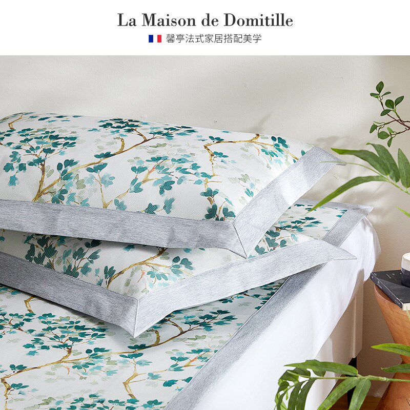 馨亭印花冰丝席三件套可折叠花卉凉席单双人夏季空调软席子家用