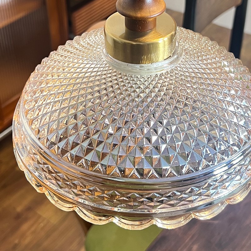 法式中古风餐厅玻璃吊灯餐桌遥控风扇复古可拉伸悬U停升降吧台灯