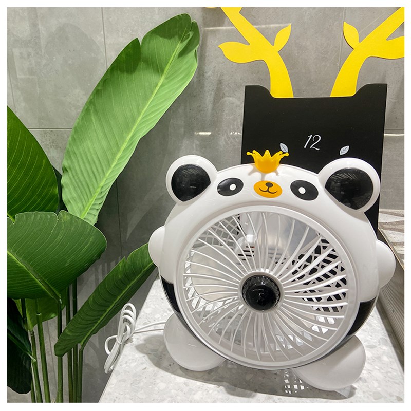 迷你电风扇台式学生宿舍小风扇办公室转页扇N卡通可爱熊猫家用台