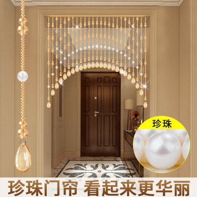 水晶珠帘珍珠串珠新款门帘隔断帘葫芦客厅玄关过道卧室帘子免打孔