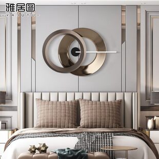 意式极简金属铁艺壁饰客厅卧室床头墙面装饰挂件背景墙软装装饰品