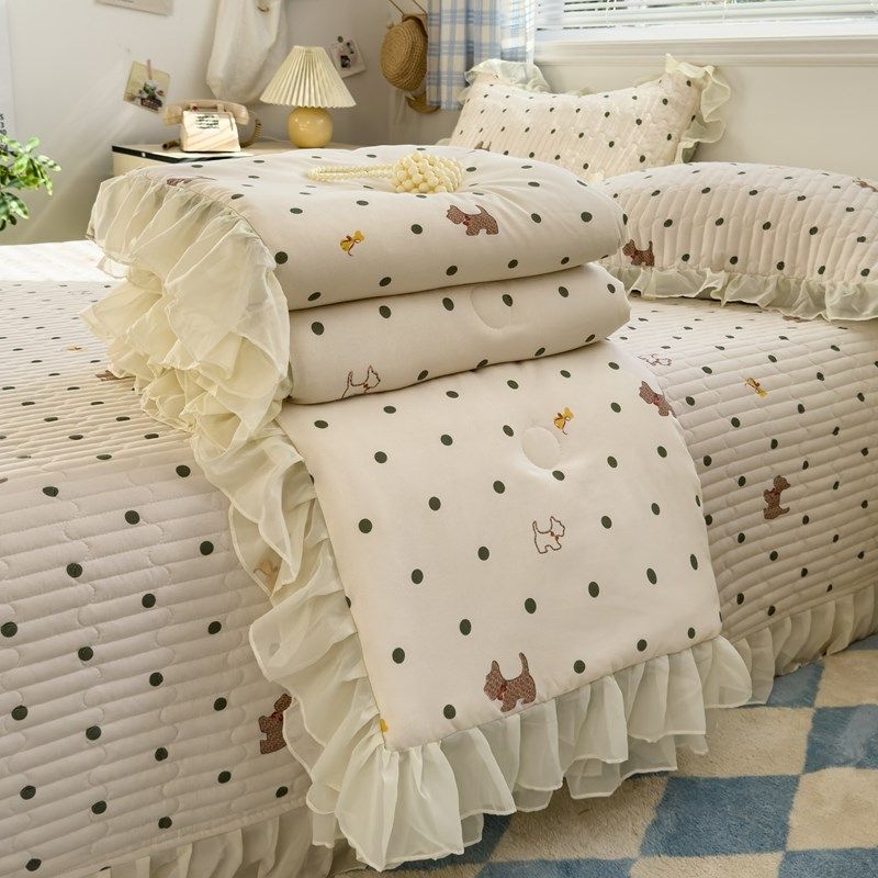 夏季公主风夏凉被四件套可机洗202D5新款双人空调被芯夏被四季通