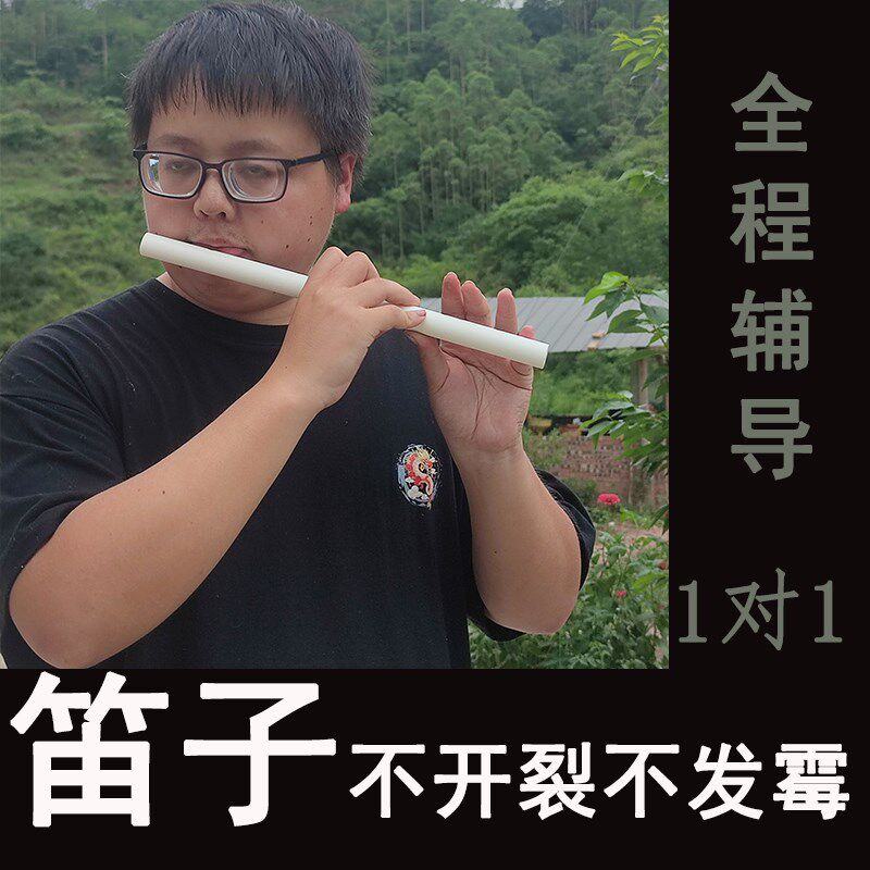 笛子仿玉横吹短笛水管ppr竹笛白色树E脂民族乐器E调入门F初学者6