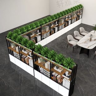 办公室屏风花架隔断柜简约置物架储物柜餐厅铁艺花槽矮柜绿植围栏