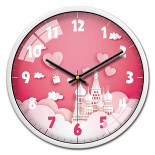 卡通挂表客厅创意可爱挂钟儿童女孩房粉色公主风静音钟表时钟挂墙