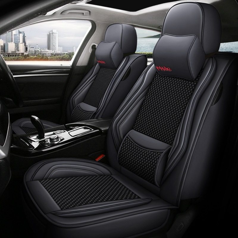 汽车坐垫全包围可爱内饰用品四季通用透气汽车座套夏季冰丝座垫套